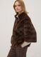 Brown regular-fit coat with zip_0