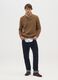 Brown shawl collar sweater regular fit_0