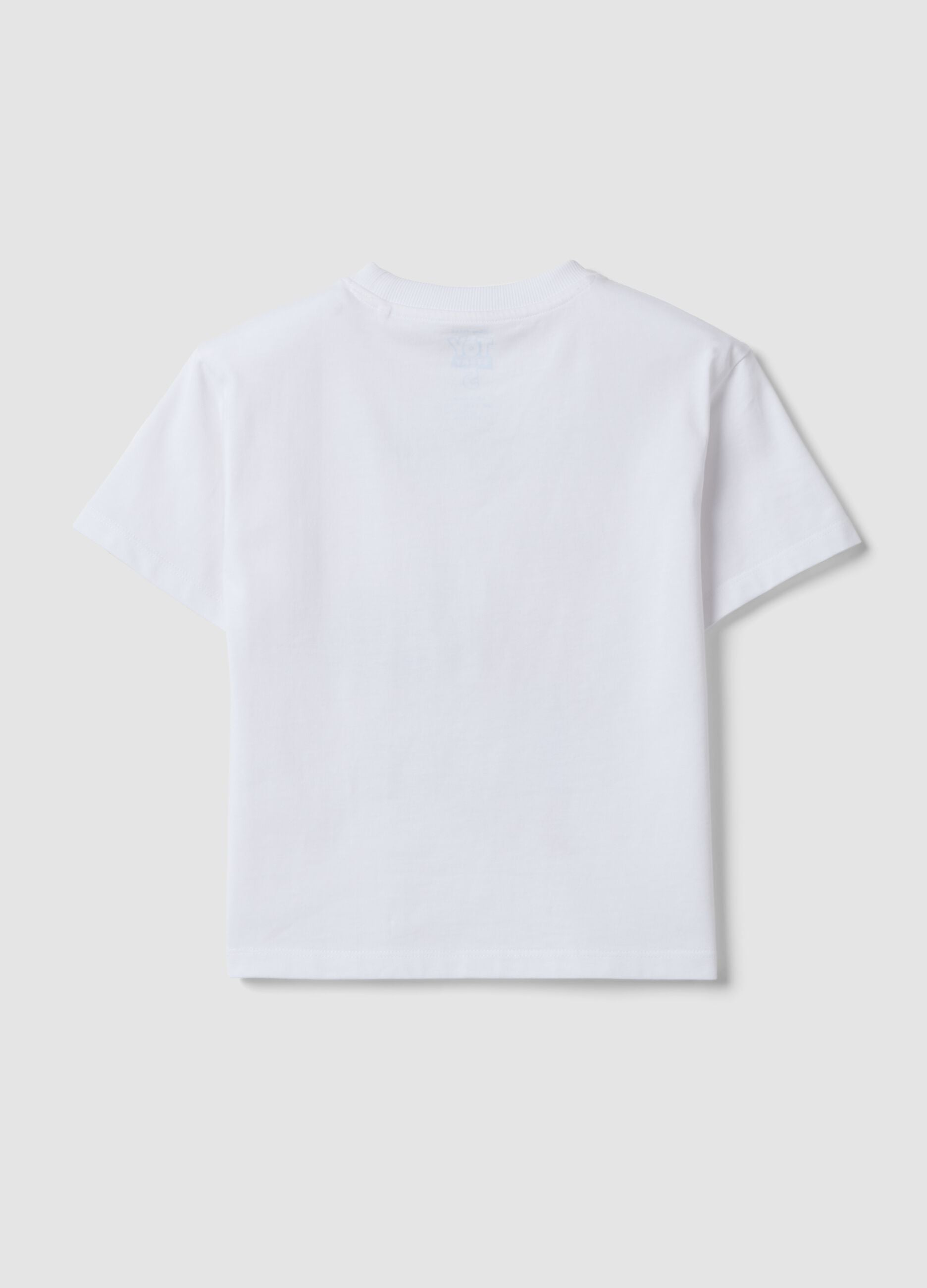 White pure cotton Toy Story print T-shirt for boys