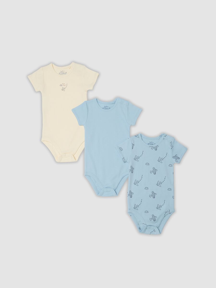 3-pack of multicolour organic cotton baby bodysuits_0