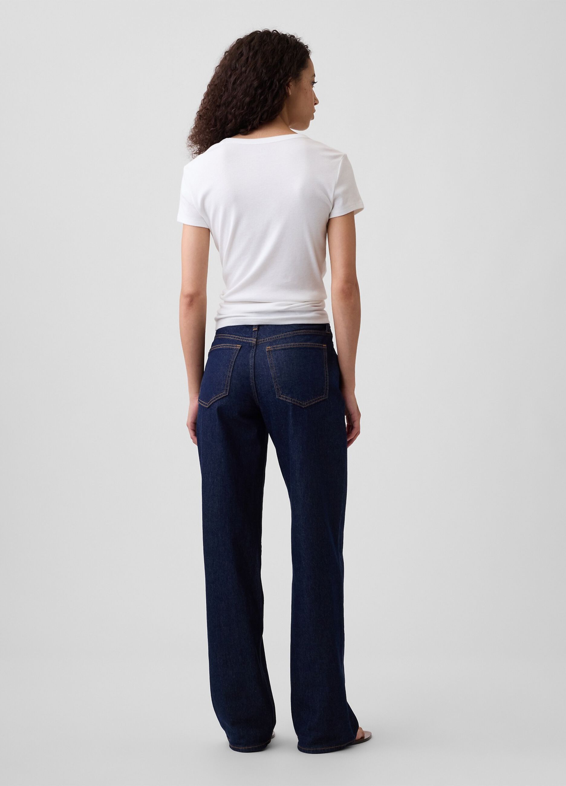 Vaqueros de denim de algod&oacute;n el&aacute;stico de cinco bolsillos