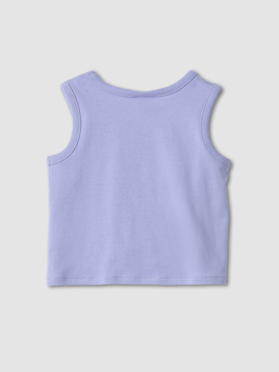 Purple organic cotton vest top with knot detail_1