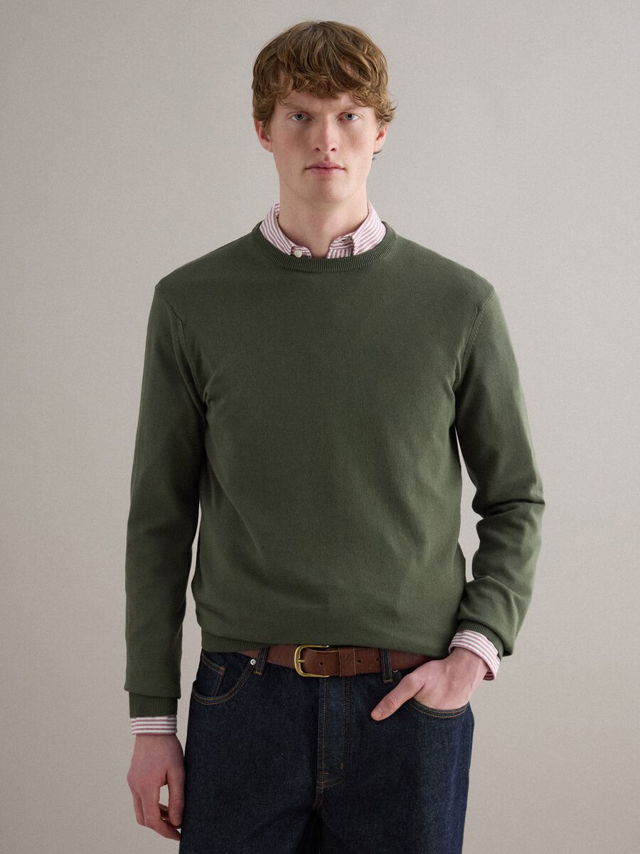 Green Pure Cotton Pullover_0