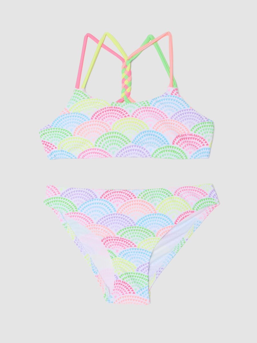 Multicolour Stretch Fabric Bikini_0