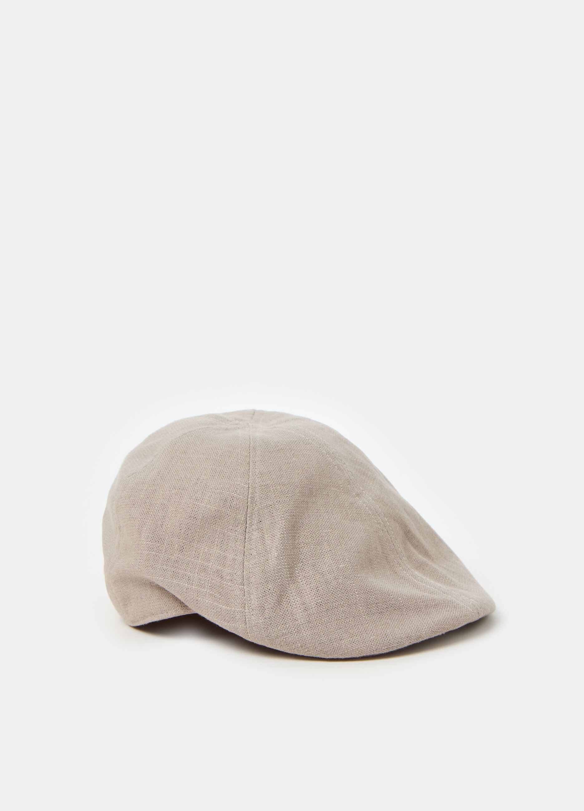 Linen blend flat cap