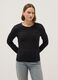 Black regular-fit cotton and viscose blend sweater with knitted texture_0