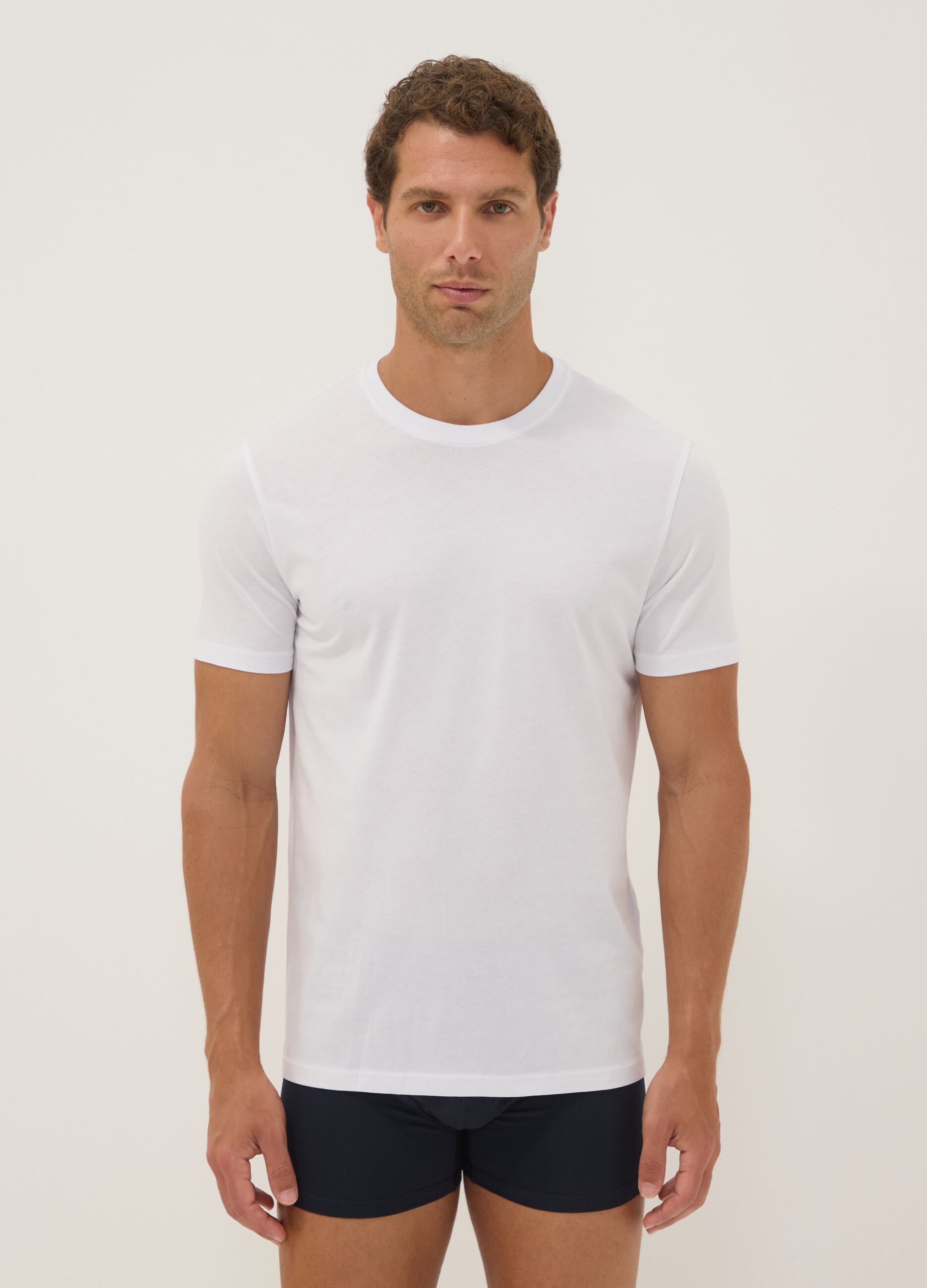 3er-Pack weisse T-Shirts aus Bio-Baumwolle mit kurzen &Auml;rmeln