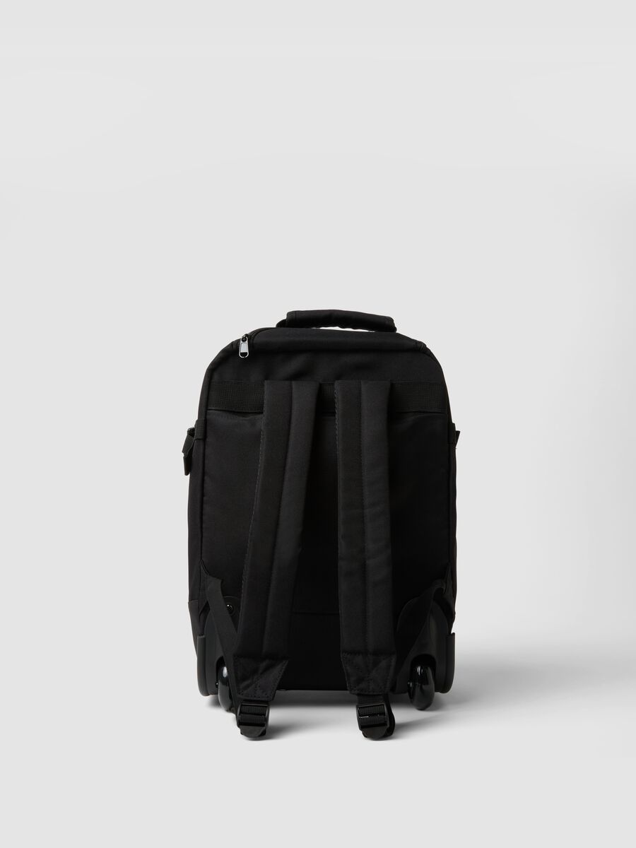 Black trolley bag with shoulder straps and telescopic handle_1