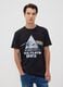 Black pure cotton T-shirt with Pink Floyd print_0