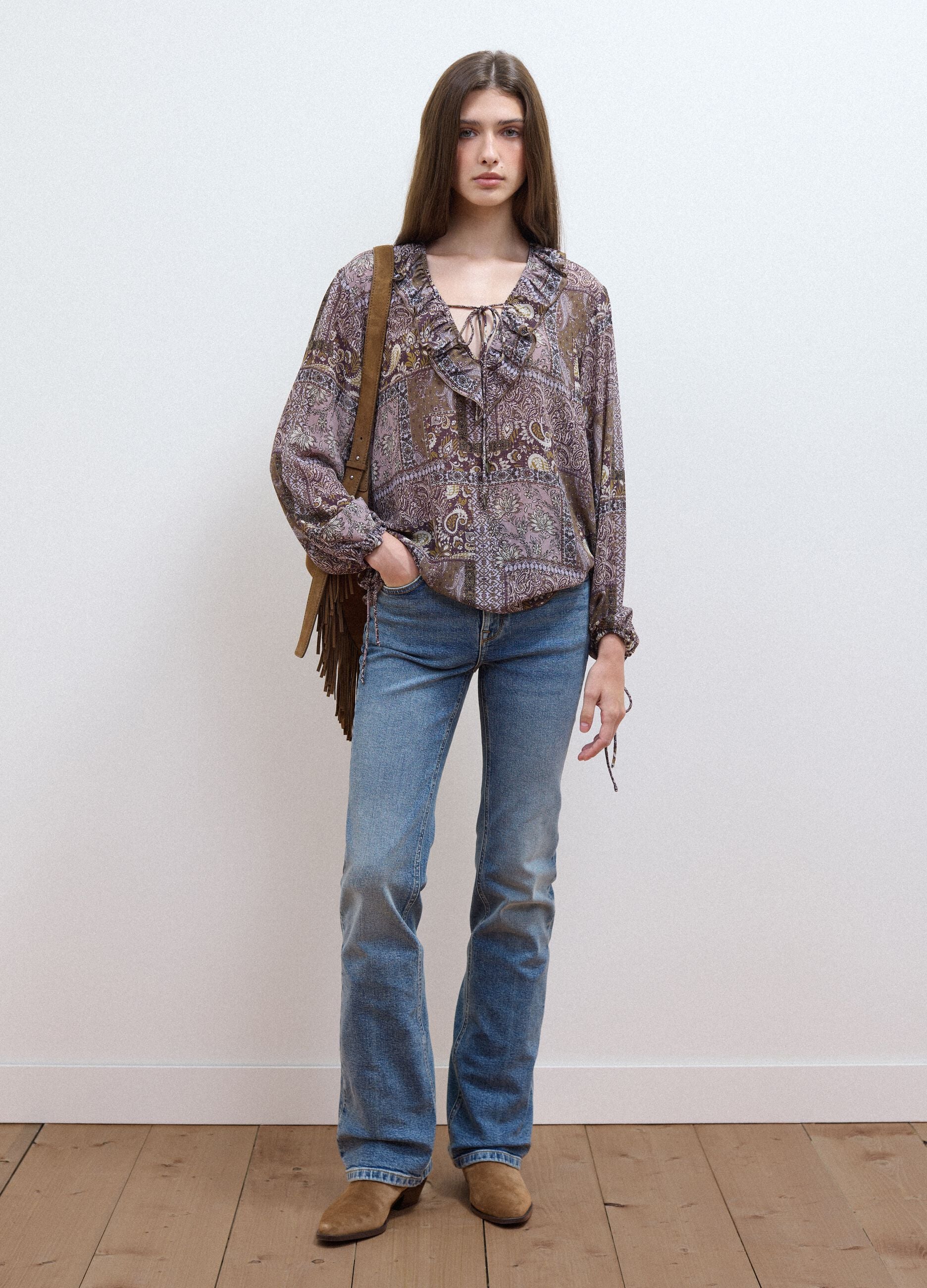 Light Blue Stretch Cotton Bootcut Jeans