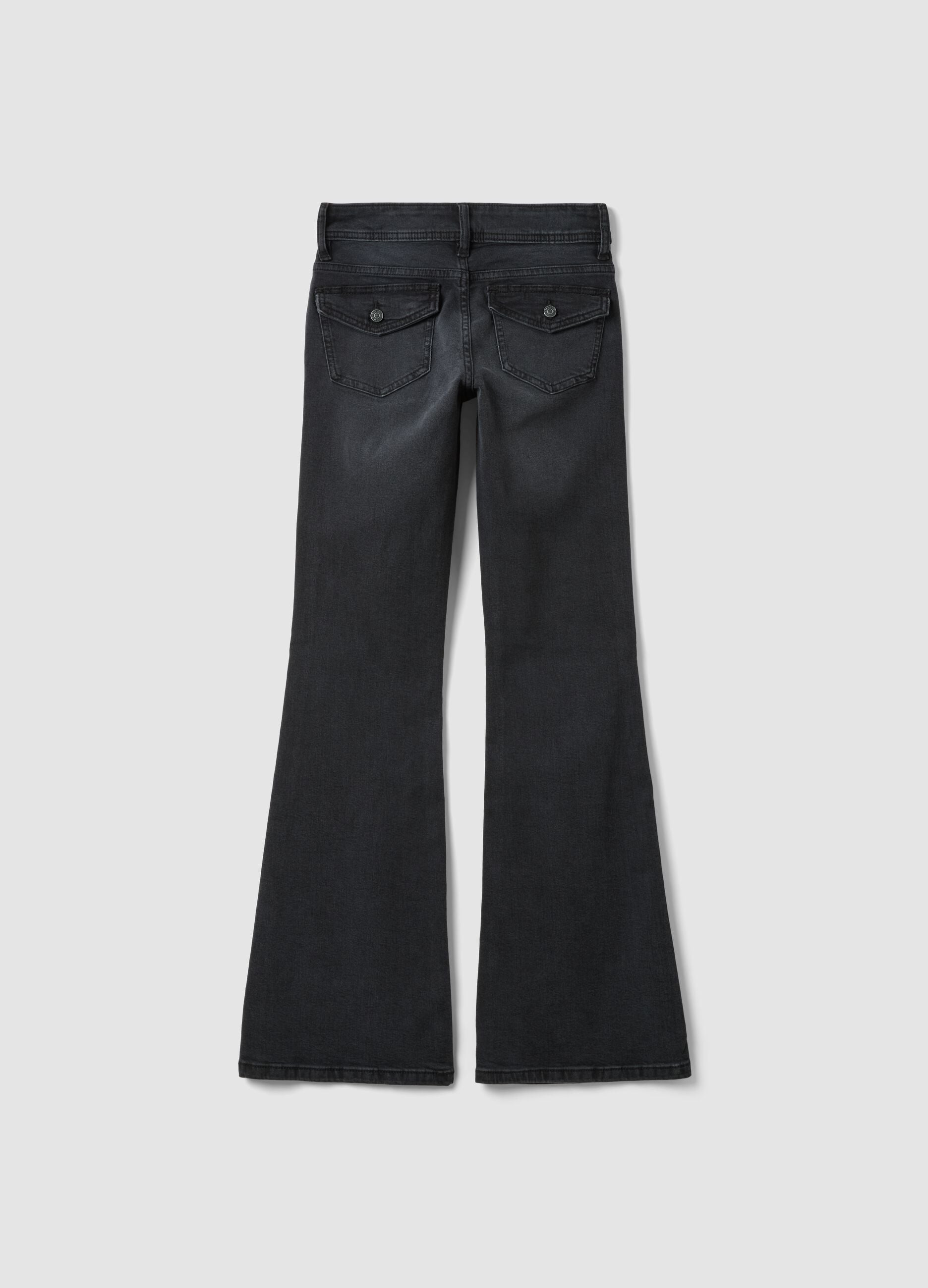 Jeans neri in cotone elasticizzato flare fit