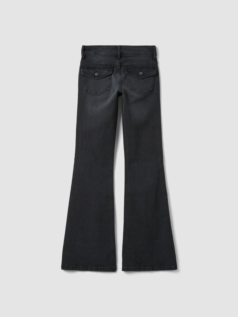 Jeans neri in cotone elasticizzato flare fit_2