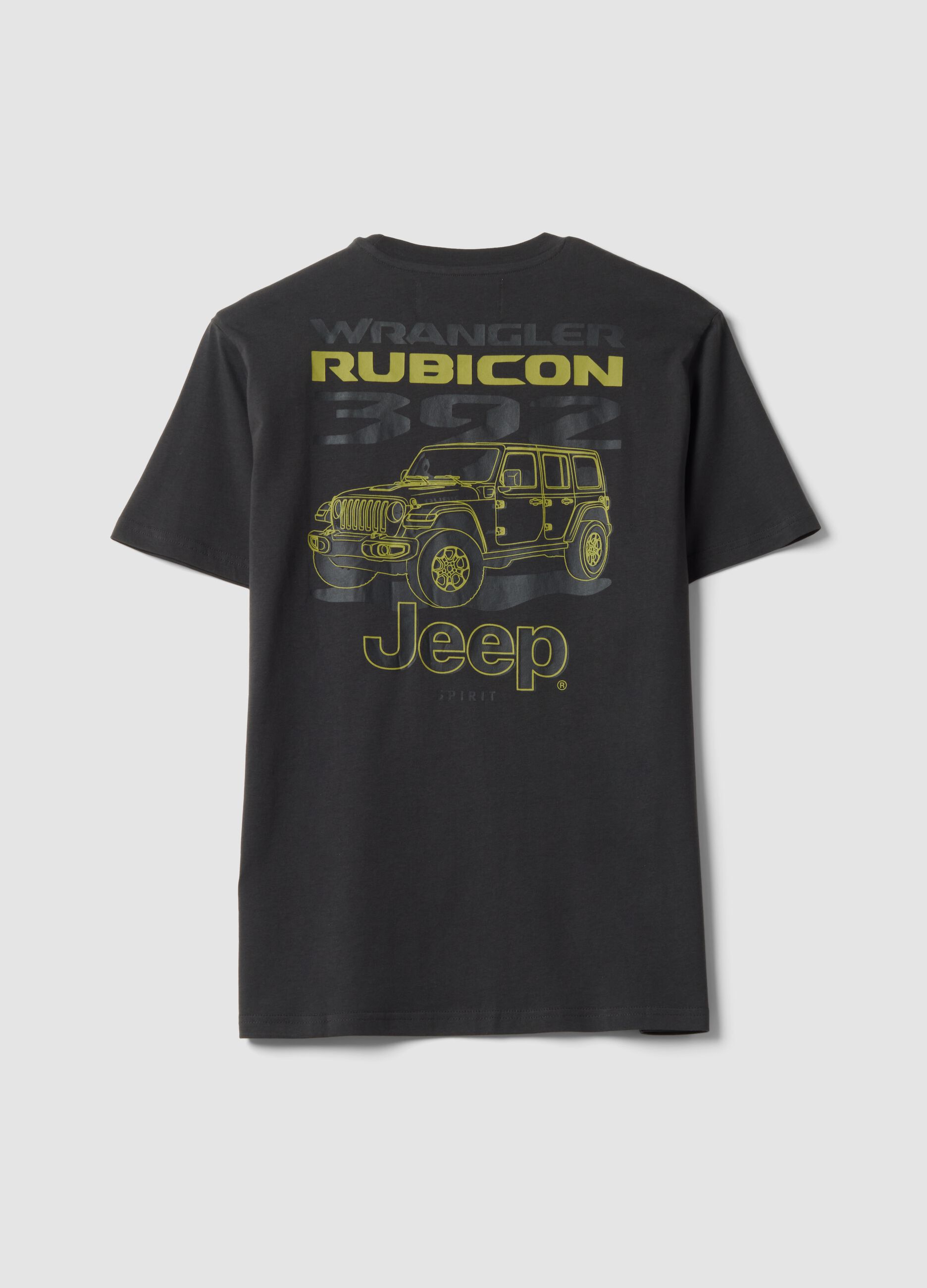 T-shirt grigia in puro cotone con stampa Jeep