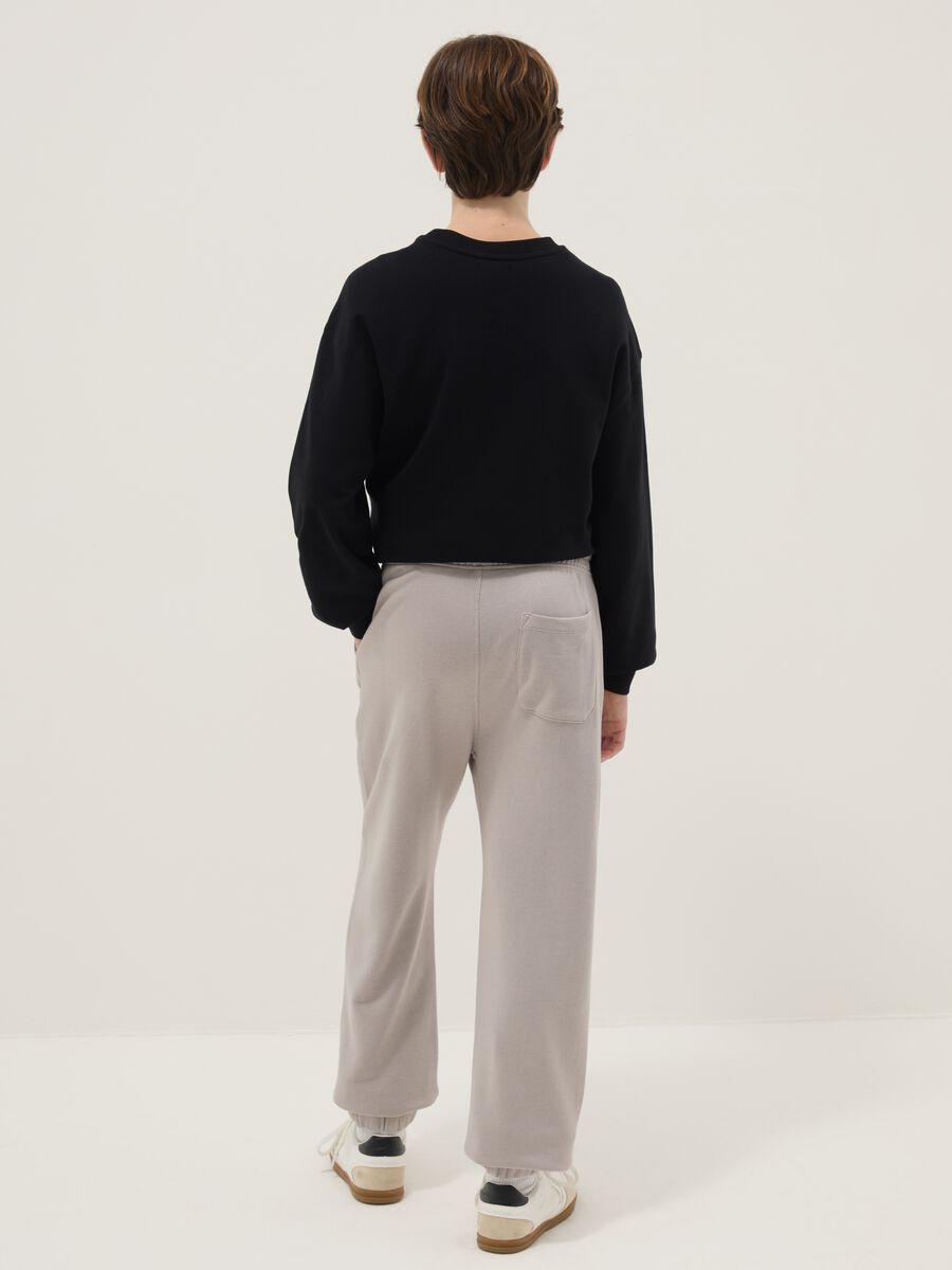 Boys' grey pure cotton joggers regular fit_1