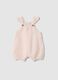 Pink pure cotton baby dungarees, relaxed fit with ruffles_0
