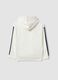 White cotton-blend hooded sweatshirt with Brooklyn print for boys_1