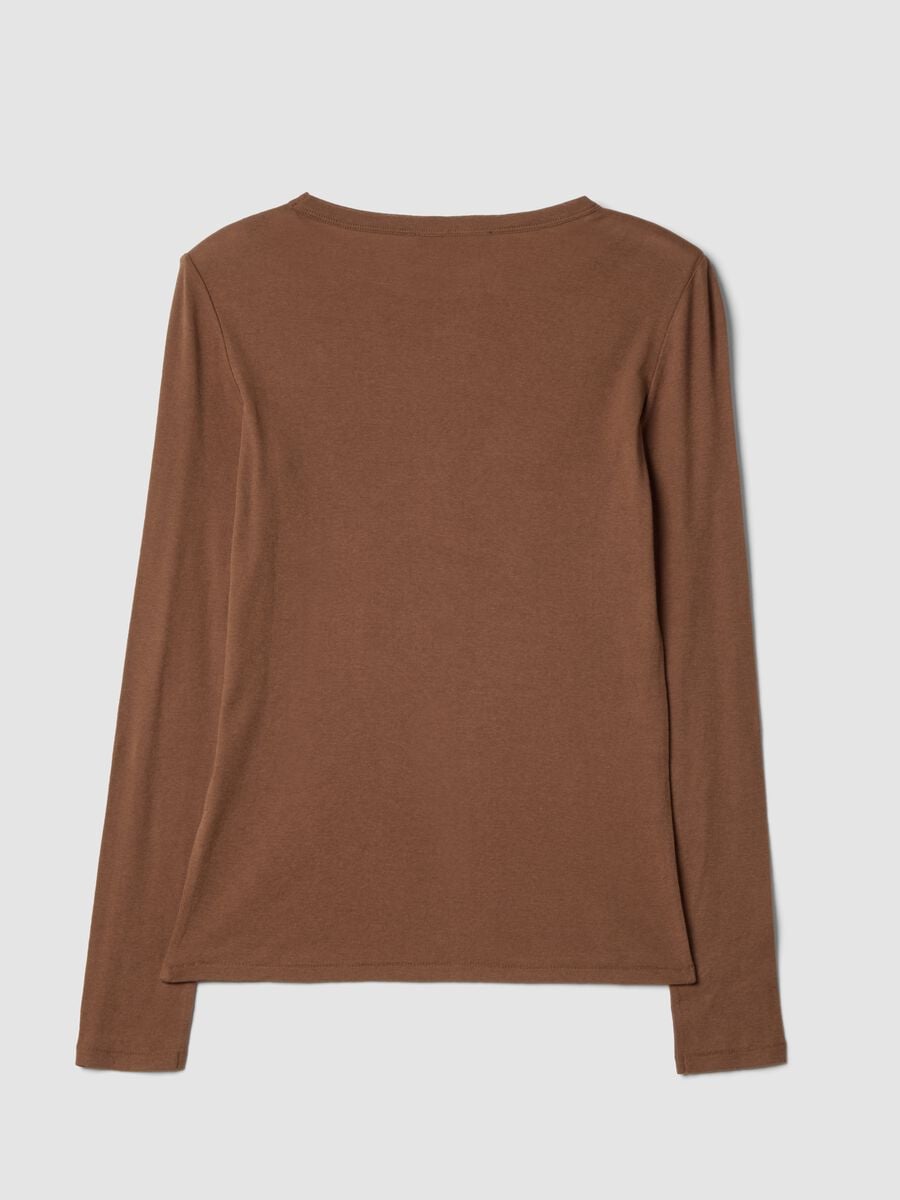 Brown crew-neck pure cotton jersey T-shirt_6
