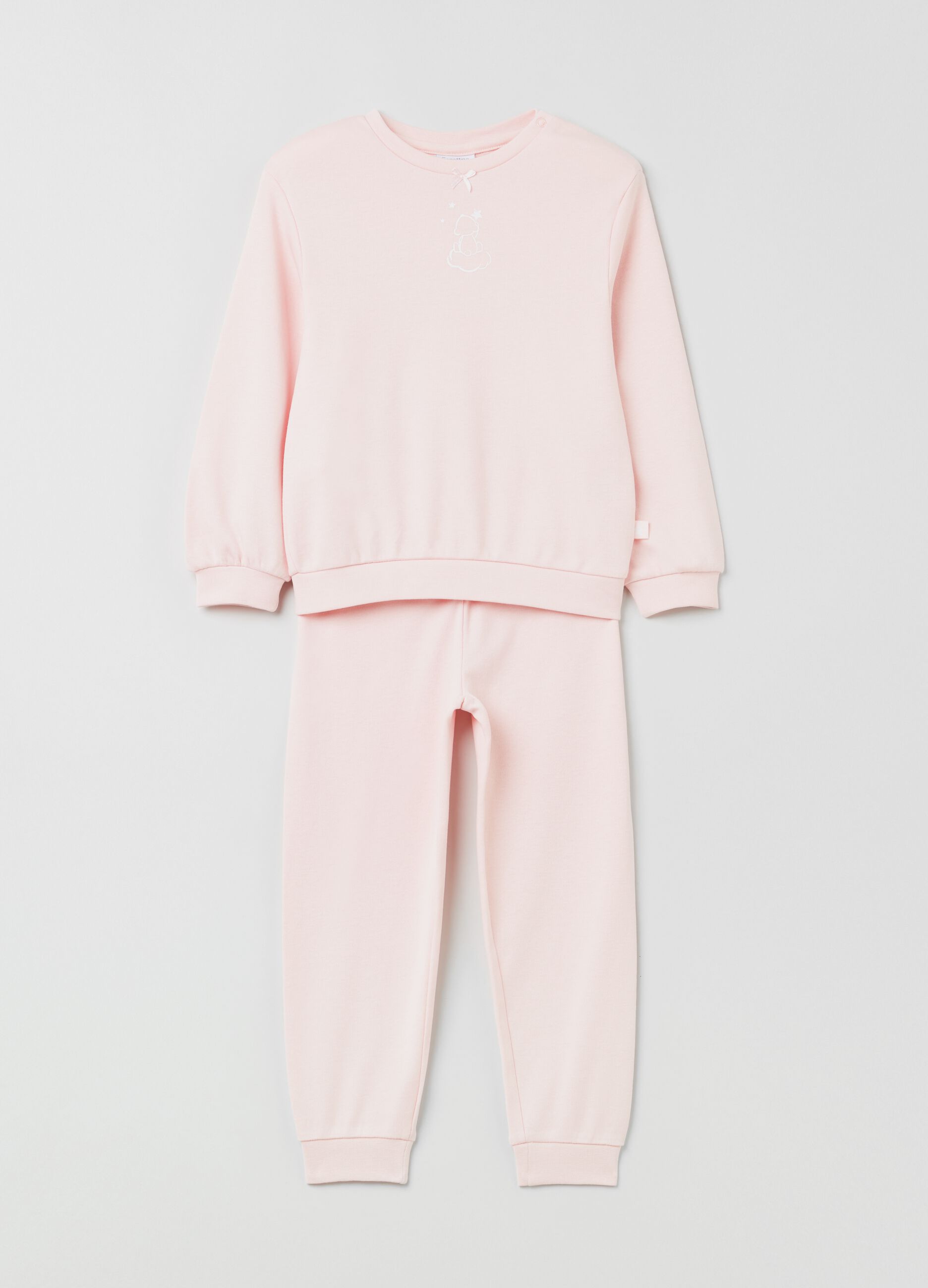 Pijama de algodón con estampado osito