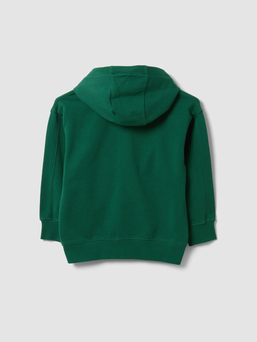 Green pure cotton hoodie, regular fit, for boys_2