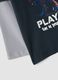 T-shirt blu notte in puro cotone con stampa_1