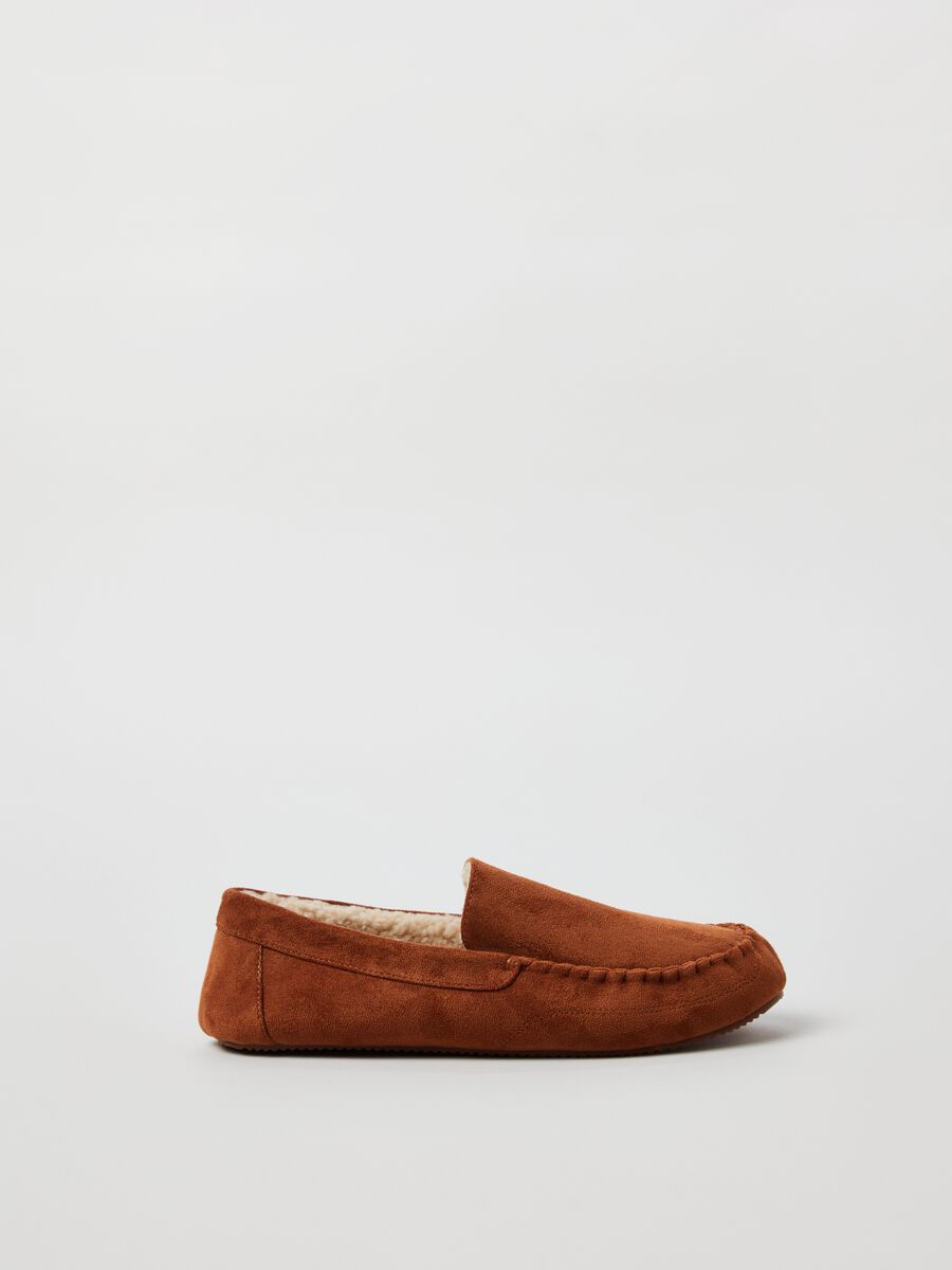 Suede moccasins with sherpa lining_0