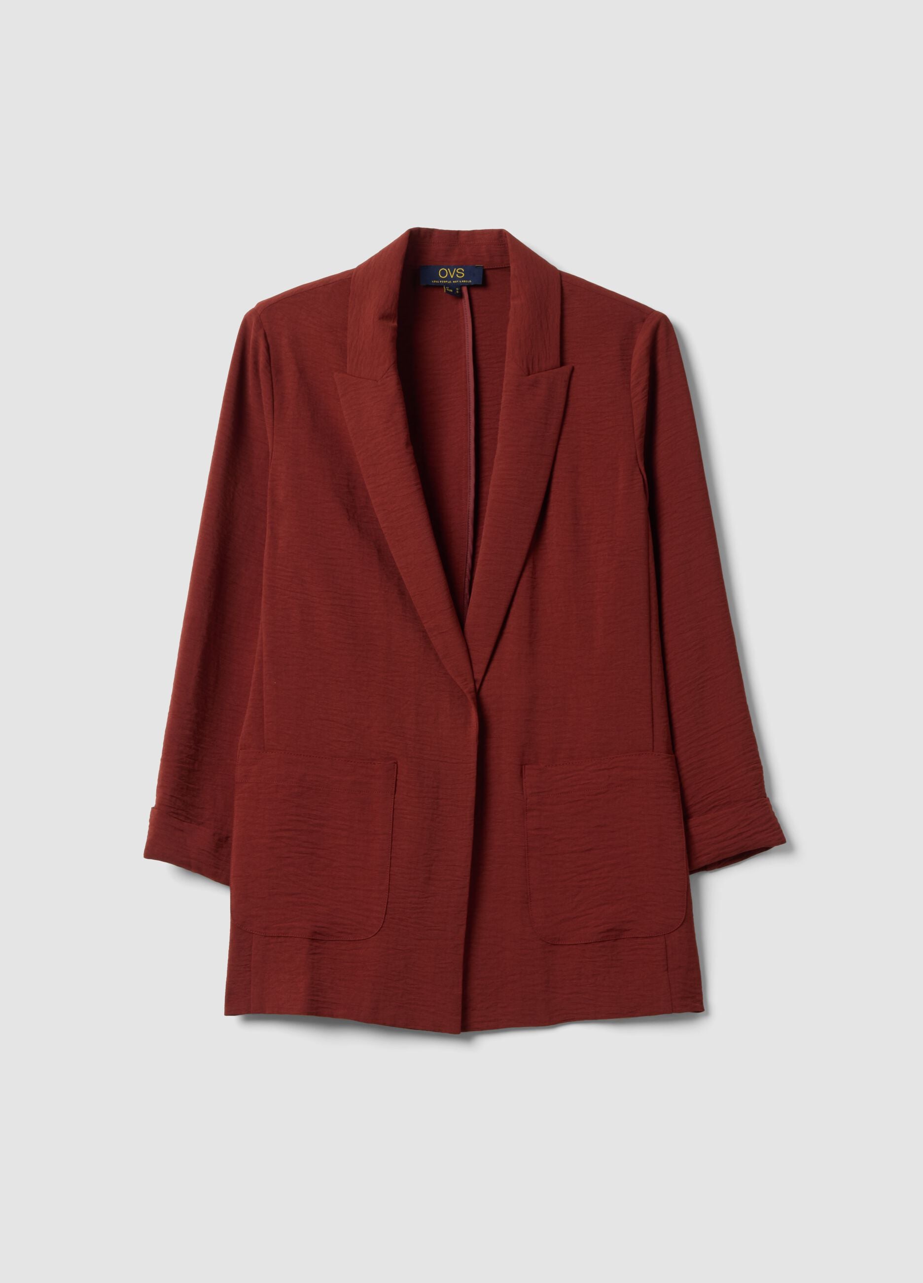 Red regular-fit blazer with classic lapels