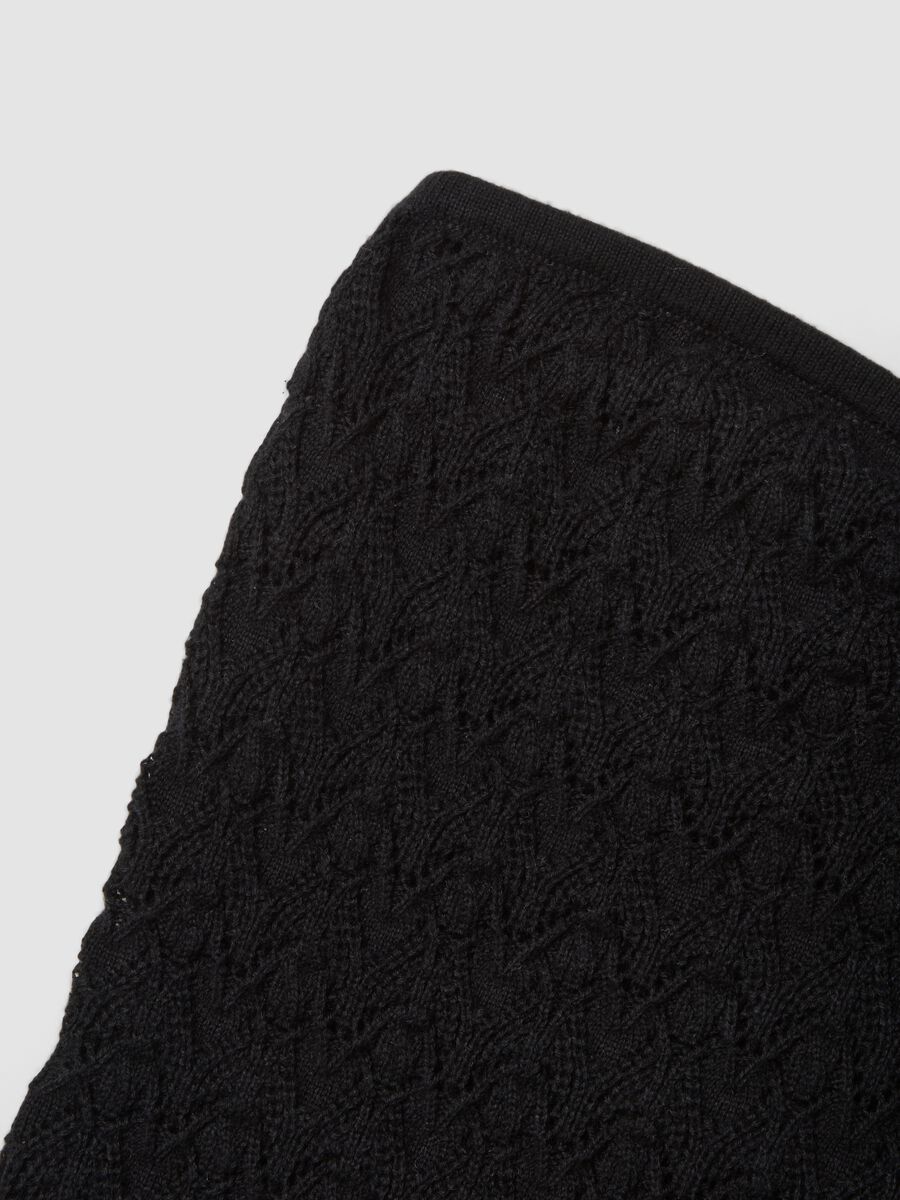 Schwarzes Bandeau-Top aus reiner Baumwolle in Strick_5