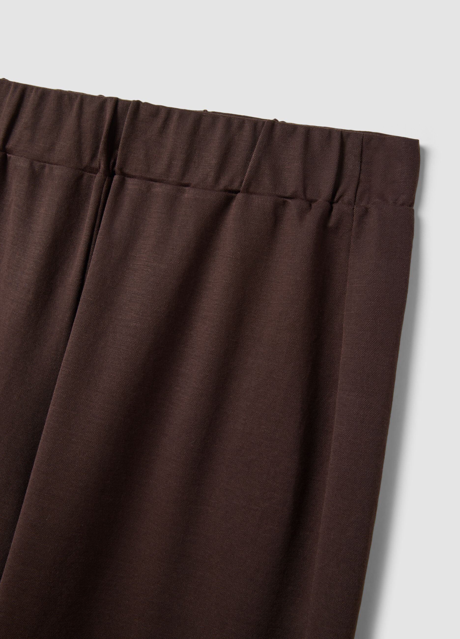 Pantaloni culotte marroni in misto viscosa