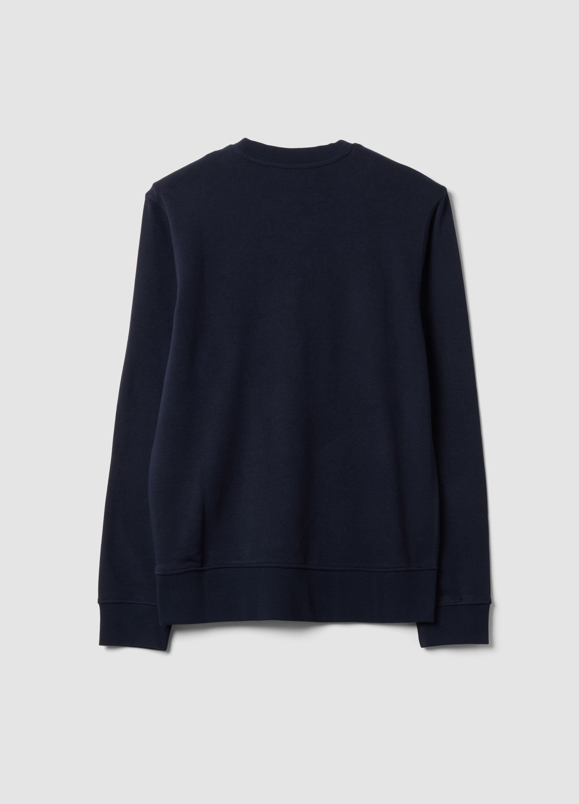 Blue crew-neck sweatshirt in cotton blend, regular fit