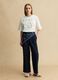 Blue denim jogger trousers in pure cotton, relaxed fit_0