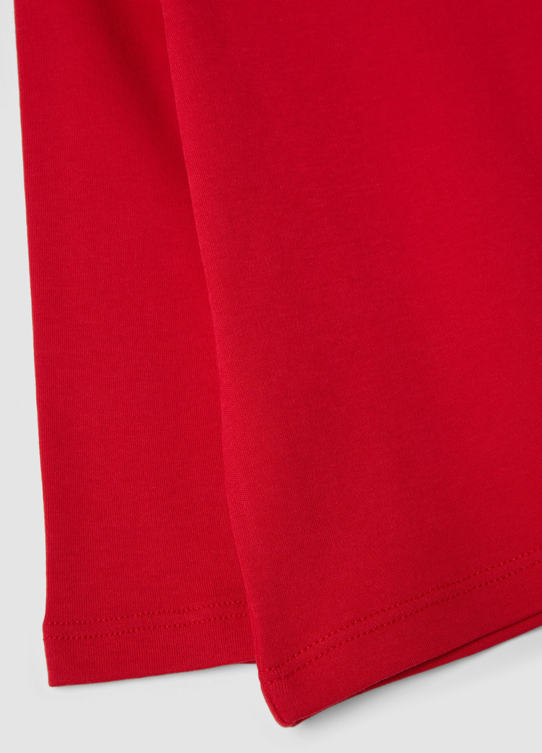 Maglietta rossa in puro cotone organico con girocollo