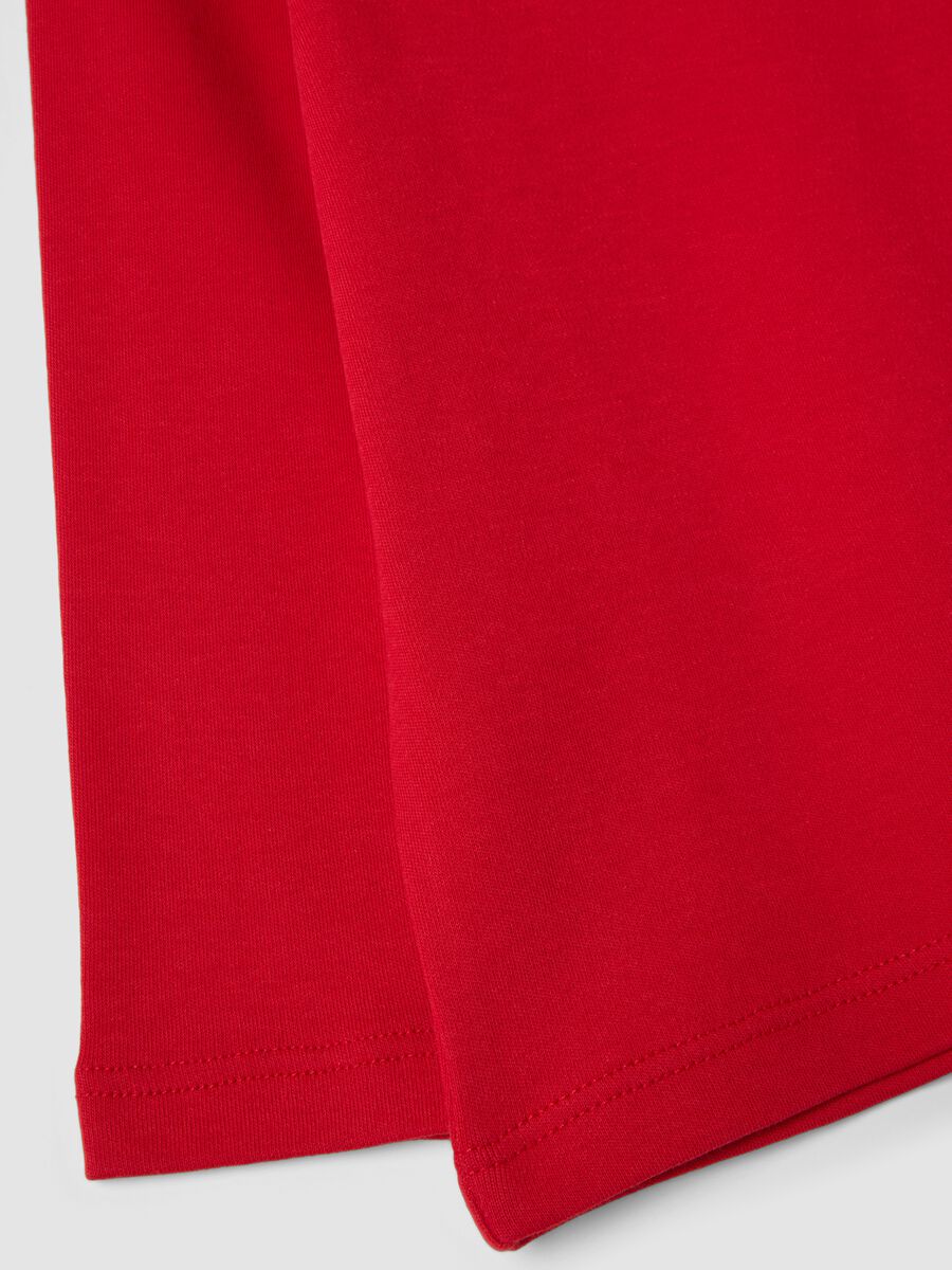 Maglietta rossa in puro cotone organico con girocollo_3
