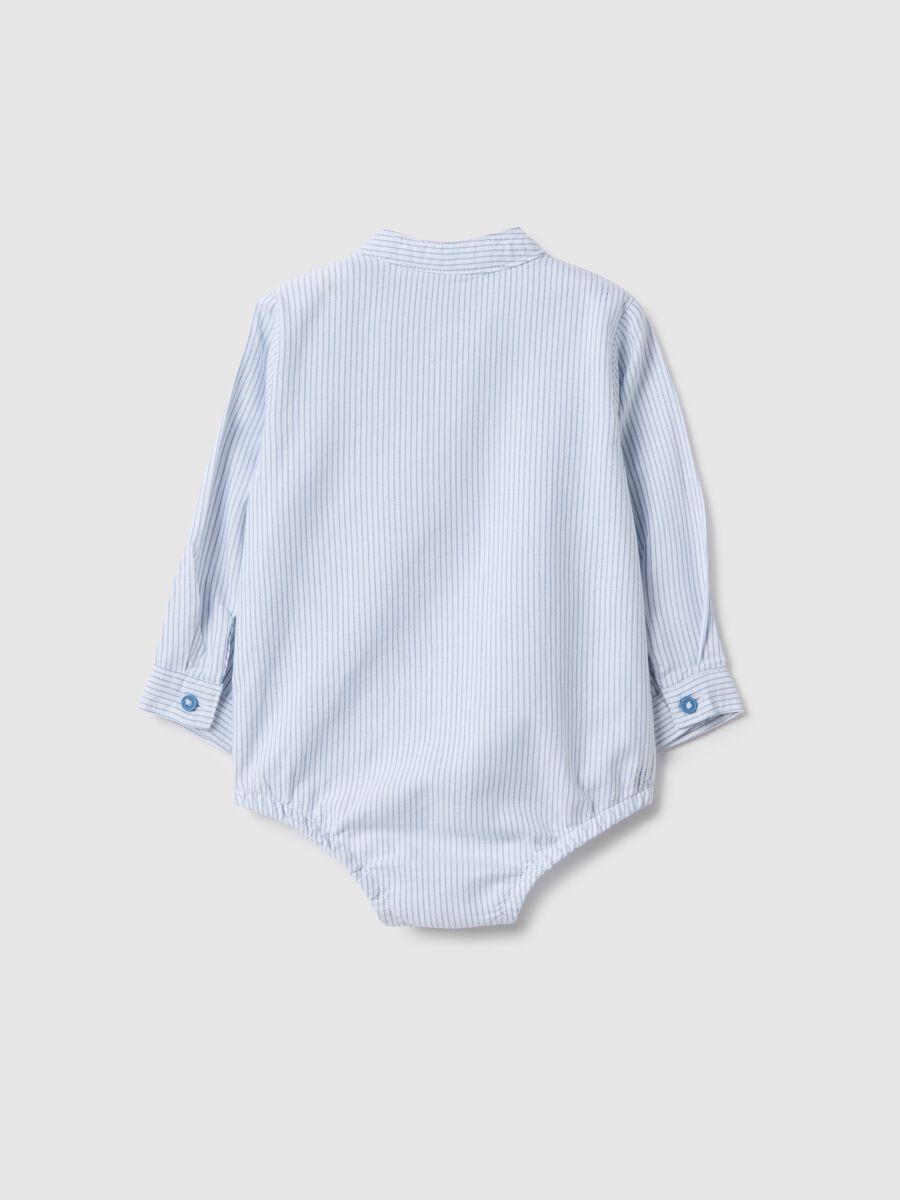 Neugeborenen Body aus reiner Baumwolle mit blauen Streifen, regul&auml;re Passform_1