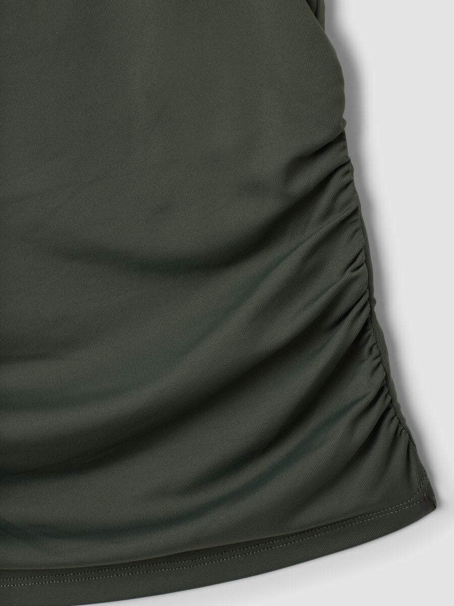 Green stretch tank top with side ruching_6