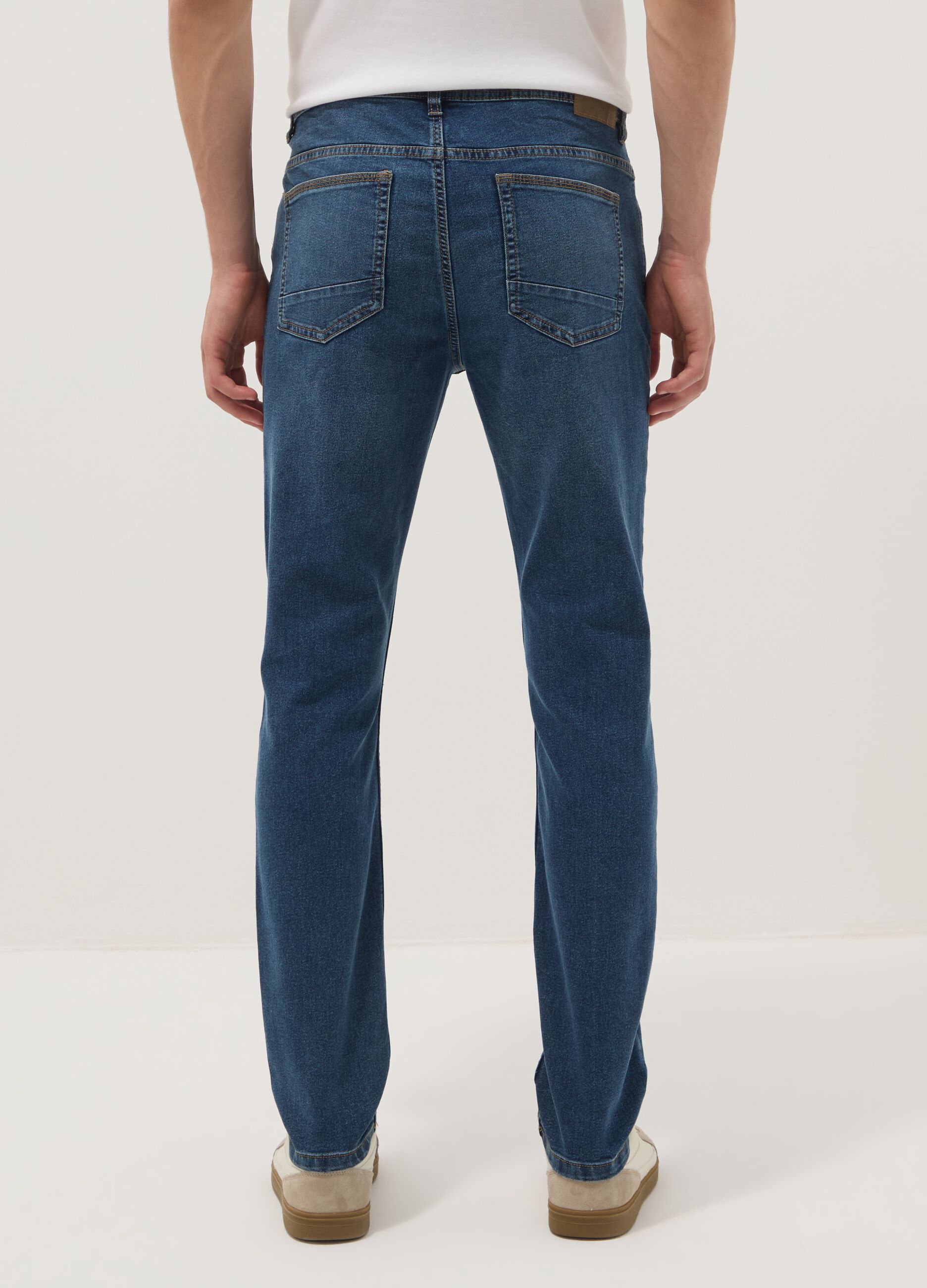 Super skinny blue cotton blend jeans