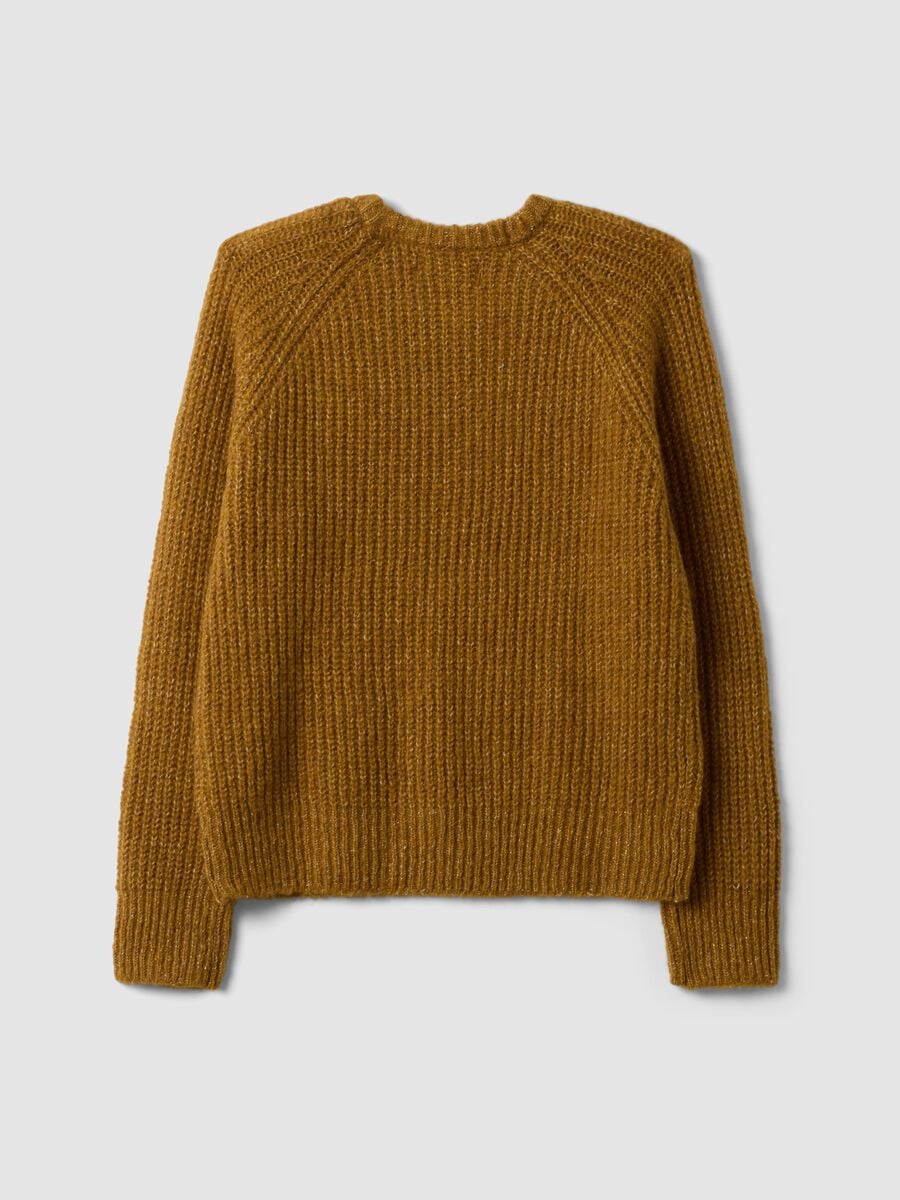 Pull jaune en laine stretch c&ocirc;tel&eacute;e, coupe regular_6
