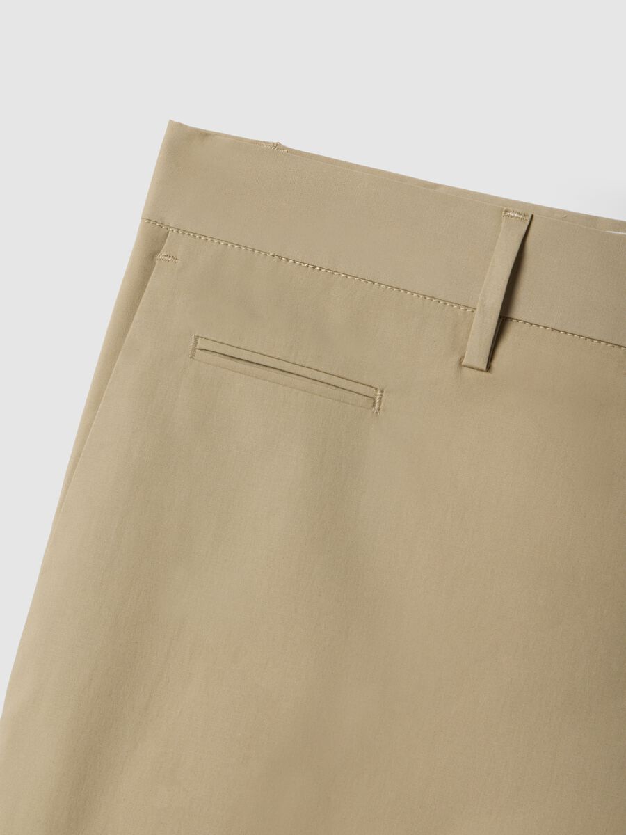 Beige regular-fit stretch cotton trousers_5