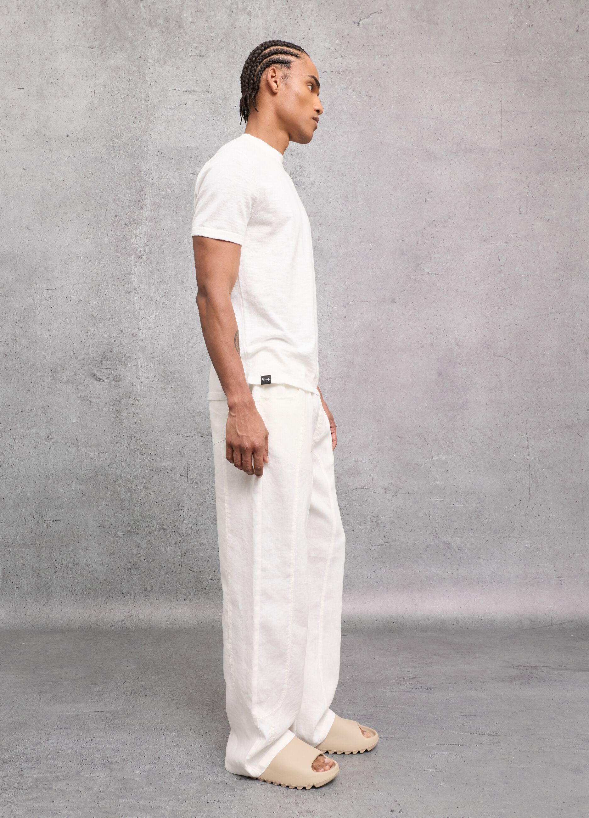 &Lambda;&epsilon;&upsilon;&kappa;ό &pi;&alpha;&nu;&tau;&epsilon;&lambda;ό&nu;&iota; wide leg &alpha;&pi;ό 100% &lambda;&iota;&nu;ό