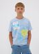 Hellblaues Jungen‑T‑Shirt aus reiner Baumwolle mit Simpsons‑Print_0