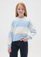 Girls' multicolour striped crew neck jumper, regular fit_0