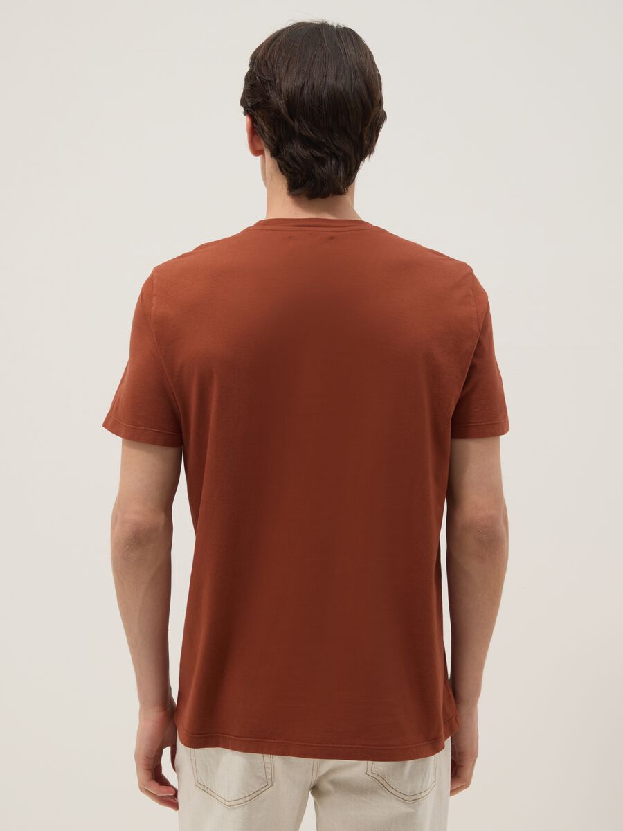 Red pure cotton regular-fit short-sleeve T-shirt_3