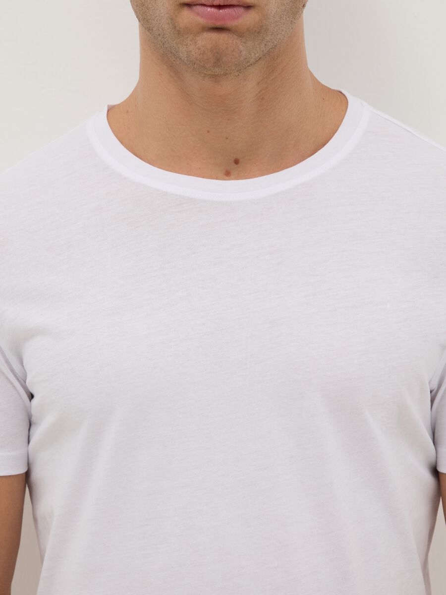 White crew neck t-shirt twin pack in pure cotton regular fit_1