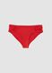 Red bikini bottoms in stretch fabric with ruched details, regular fit_4