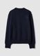 Blauer Rundhals-Pullover aus elastischer Wolle_6