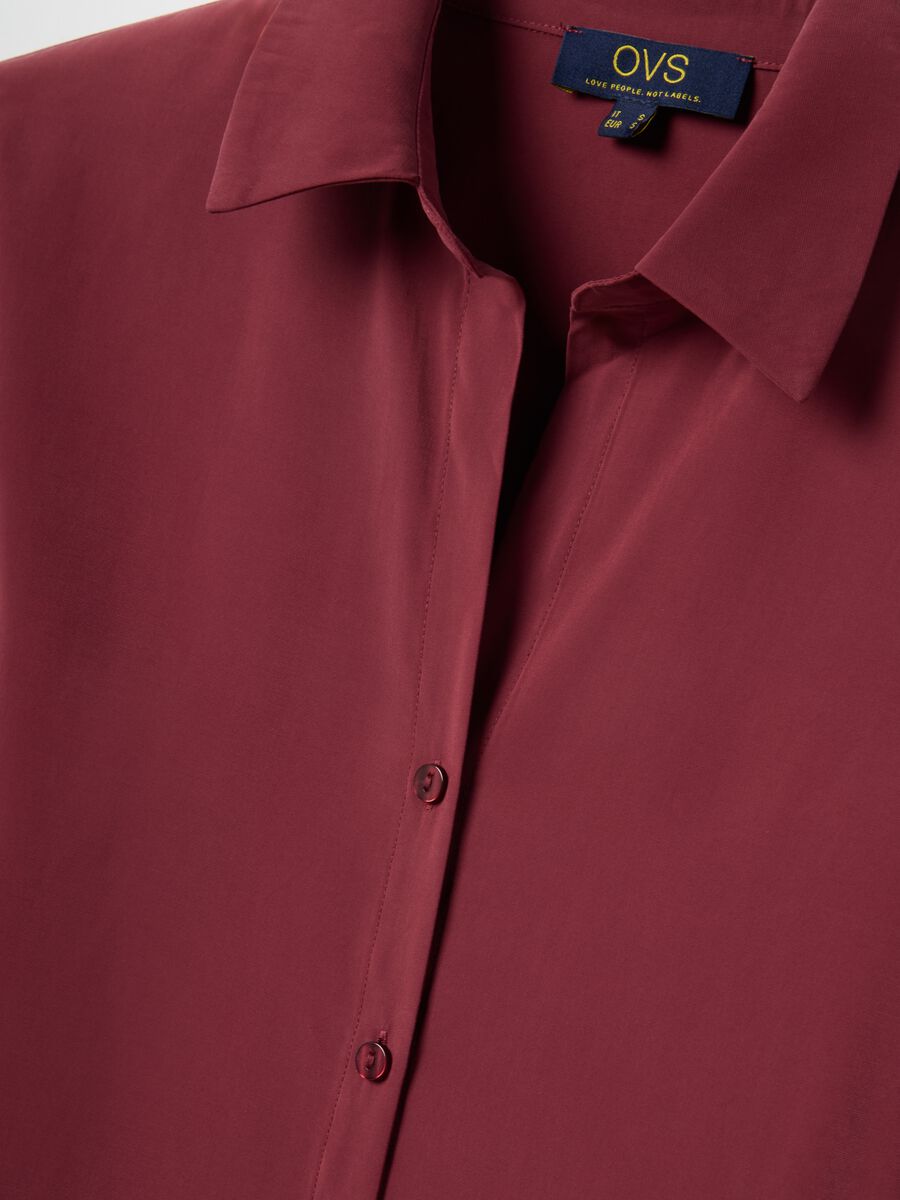 Rotes Langarmhemd im Viskose-Mischgewebe, Regular Fit_5