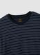 Navy blue striped pure organic cotton crew-neck pyjamas_1