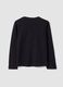 Black crew-neck T-shirt in pure organic cotton for girls_1