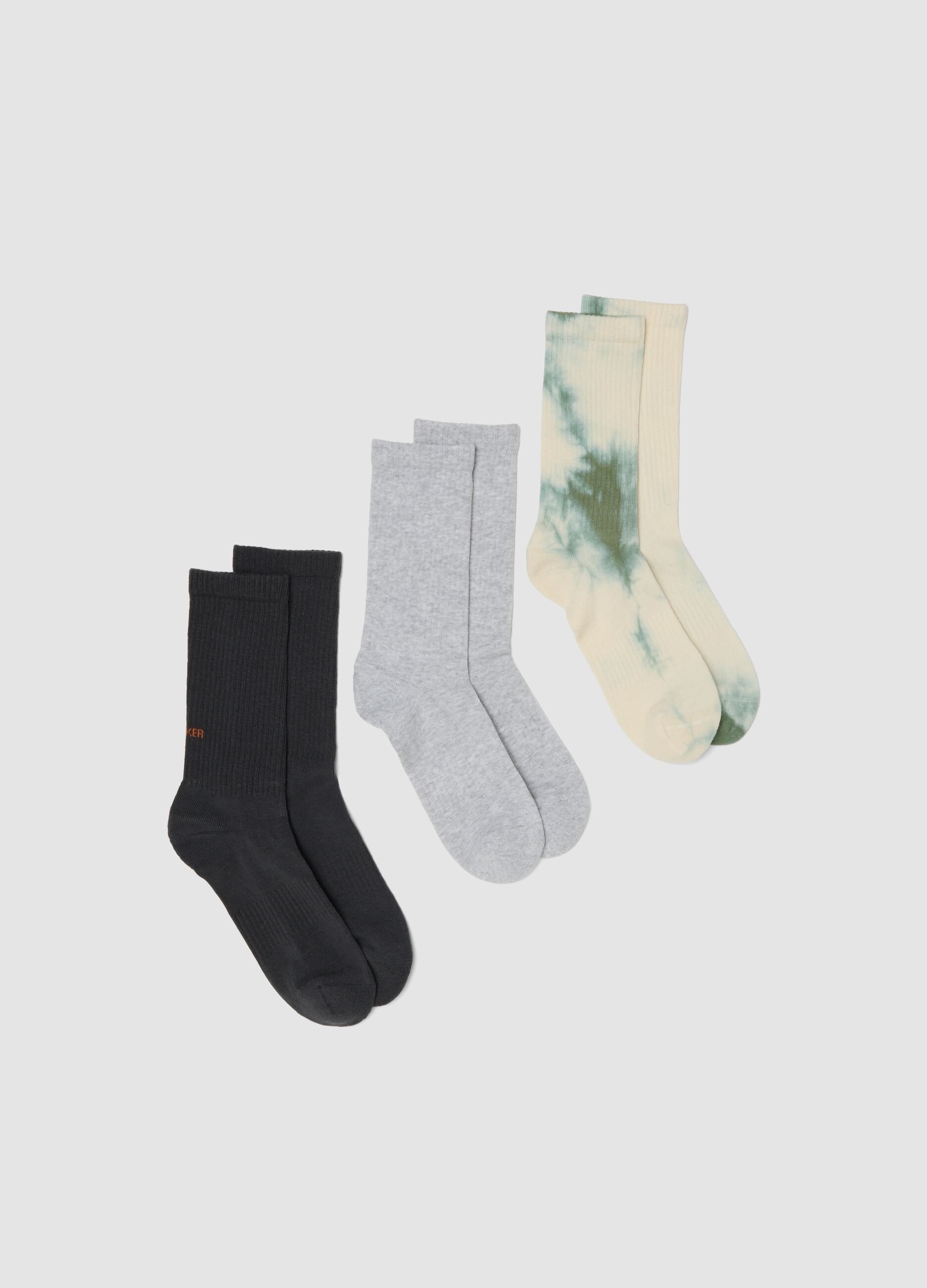 3er-Pack mehrfarbige Sportsocken aus Stretch-Baumwolle