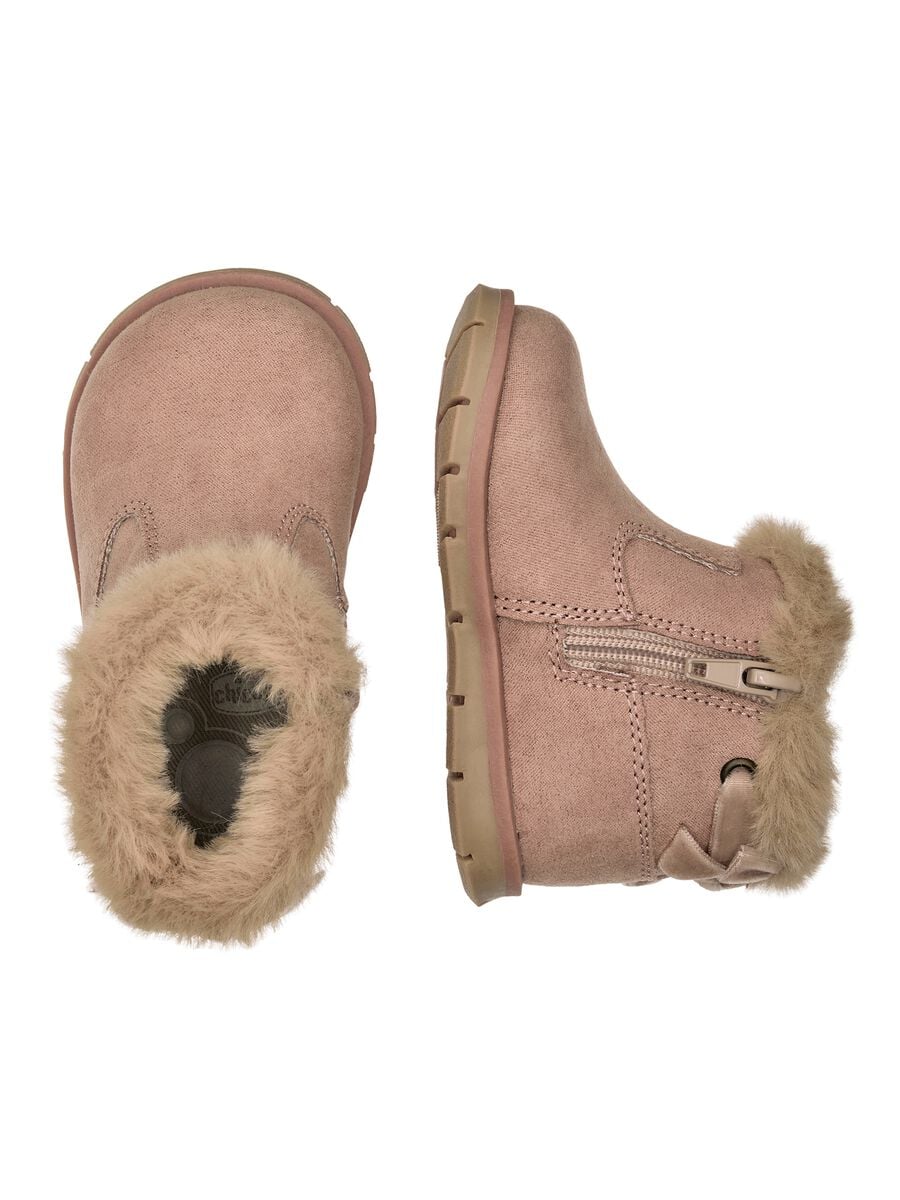 Chicco pink plush-effect ankle boots_1