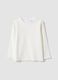White ribbed organic stretch cotton crew-neck top_0